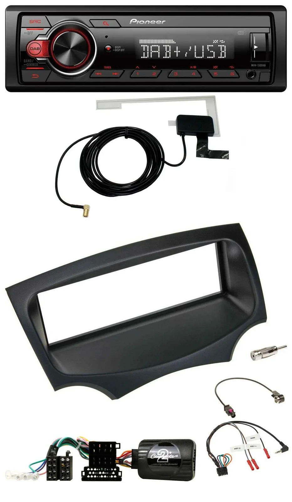 Pioneer 1DIN MP3 DAB USB Lenkrad Autoradio für Ford Ka RU8 2008-2017