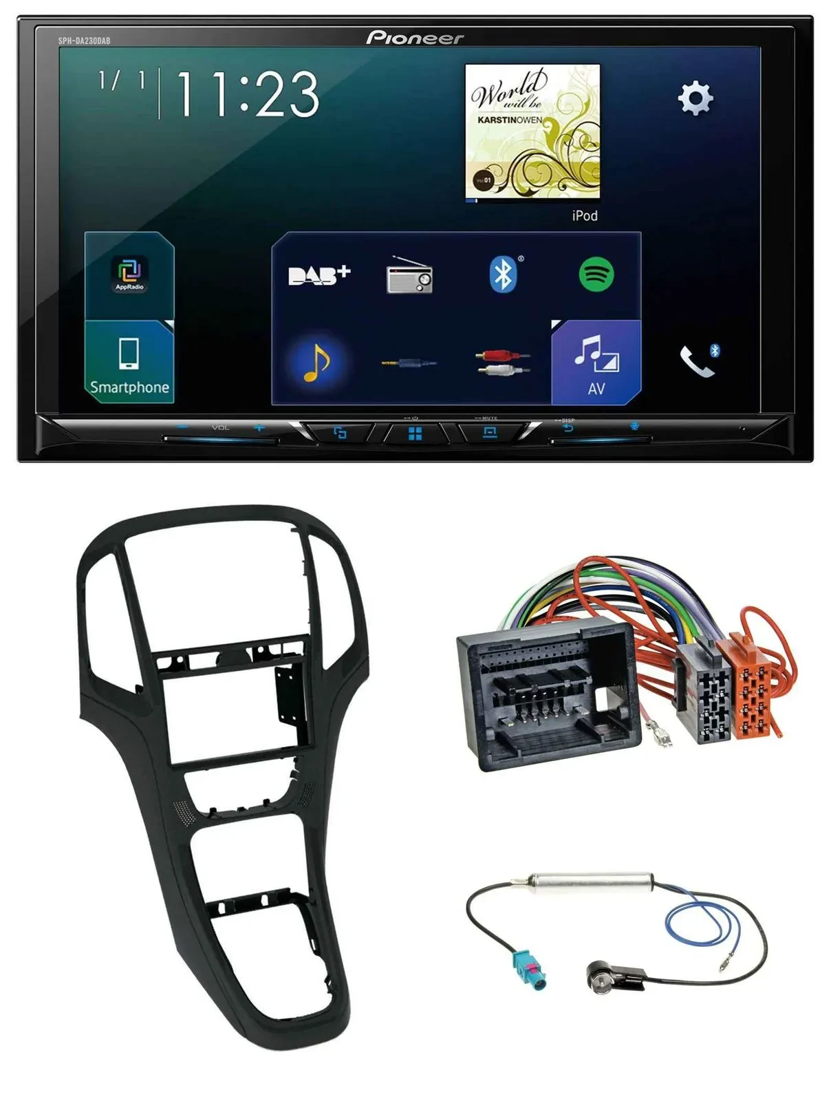 Pioneer MP3 Bluetooth USB 2DIN DAB Autoradio für Opel Astra J ab 12/09 Perlschwa