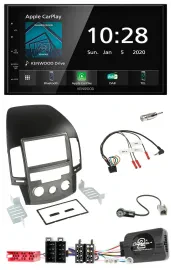 Kenwood Bluetooth Lenkrad DAB USB 2DIN Autoradio für Hyundai i30 ab 2009