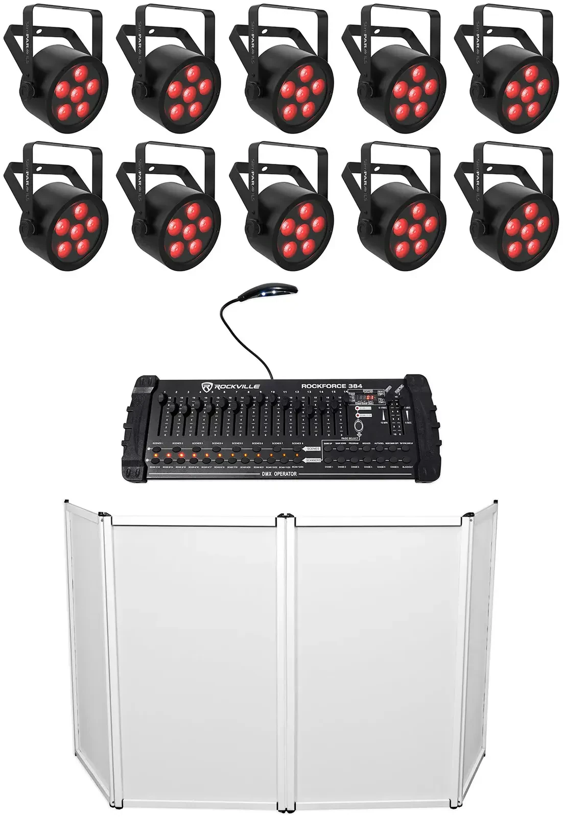 Светодиодный прибор Chauvet DJ SlimPAR H6 ILS RGBAW+UV LED DMX с аксессуарами (10 штук)