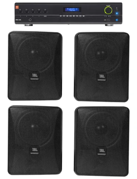 Настенная акустика JBL Control 25-1 Black с усилителем (4 штуки)