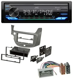 JVC Bluetooth DAB USB MP3 Autoradio für Honda Jazz (ab 2009) - silber