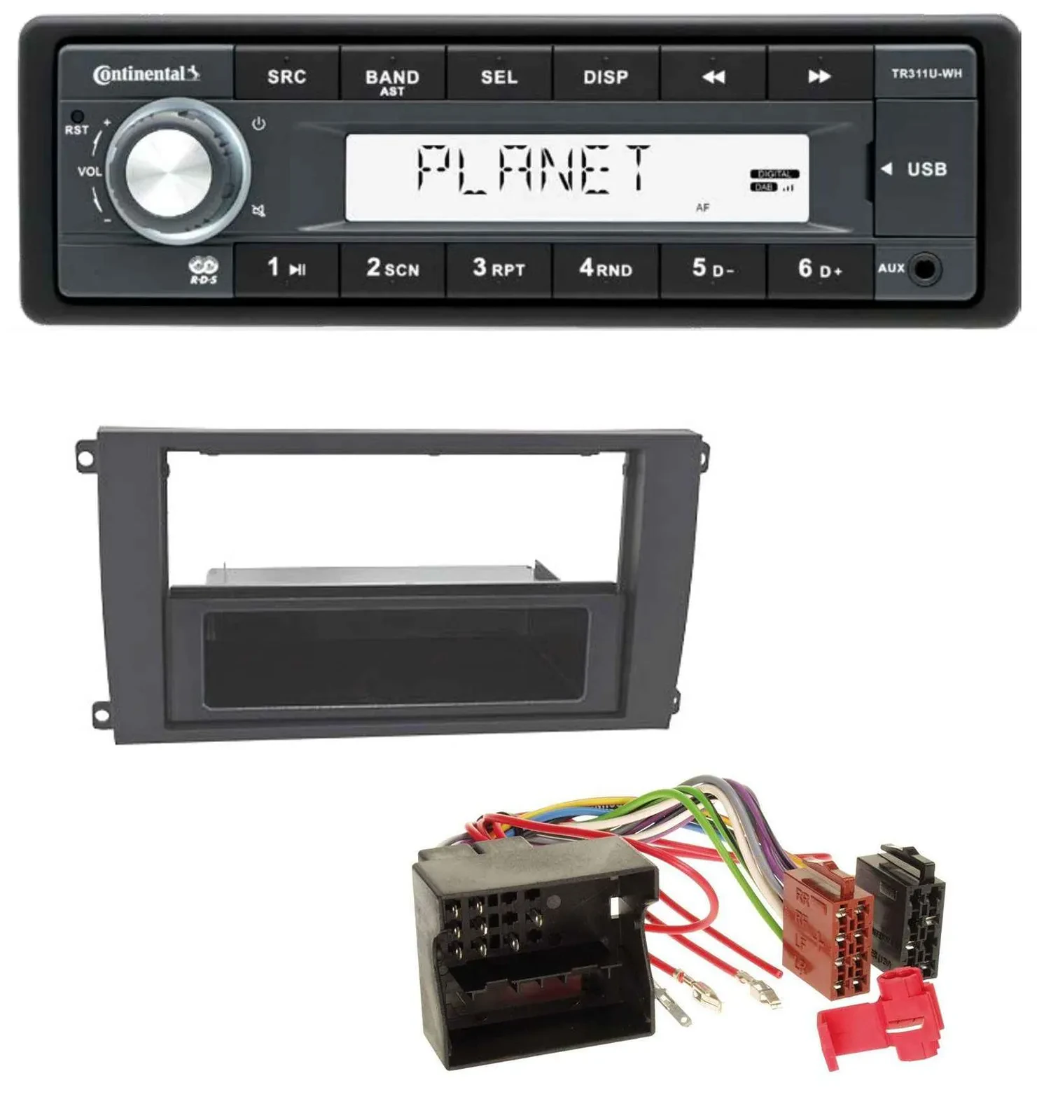 Continental USB MP3 AUX 1DIN Autoradio für Porsche Cayenne (2007-2010)