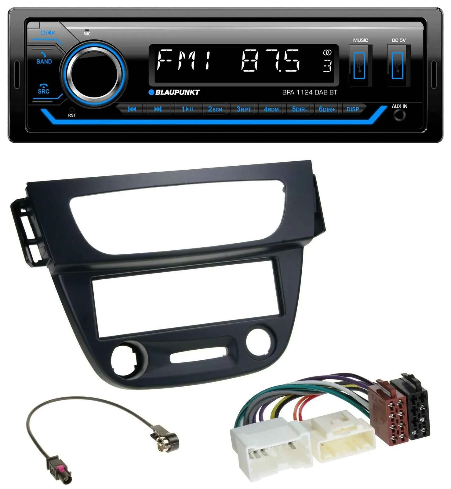 Blaupunkt Bluetooth USB DAB MP3 Autoradio für Renault Megane 3 09-14 schwarz