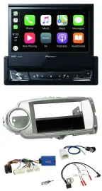 Автомагнитола для Toyota Yaris 2011–2014 Pioneer DVD, Bluetooth, DAB, USB, серебристая