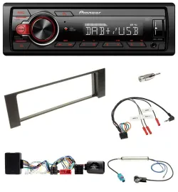 Автомагнитола для Audi A4 B6 2000–2004 Pioneer 1-DIN, DAB, USB, поддержка кнопок на руле, совместима с Bose