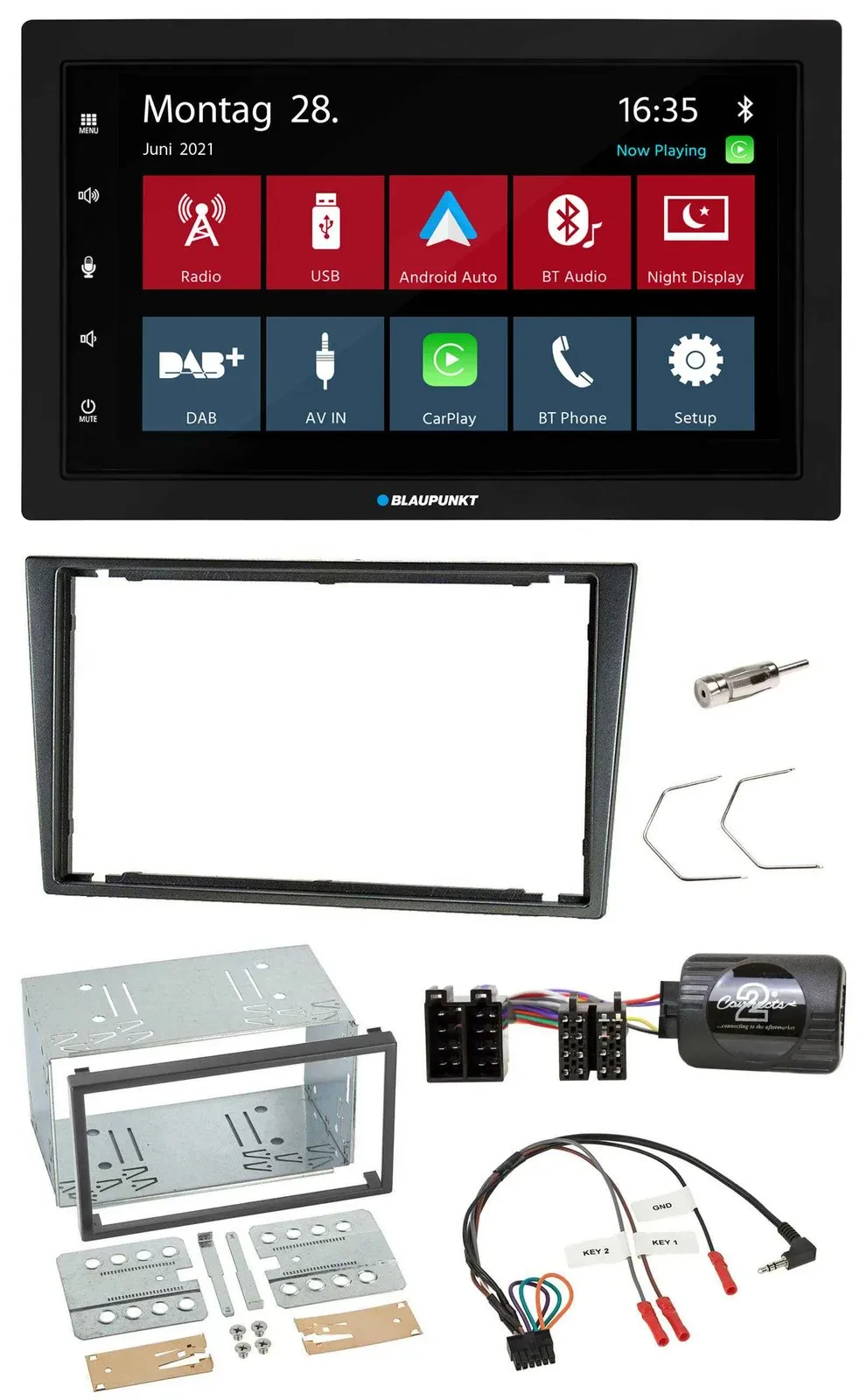 Автомагнитола Blaupunkt 2DIN Bluetooth DAB USB для Opel Corsa C