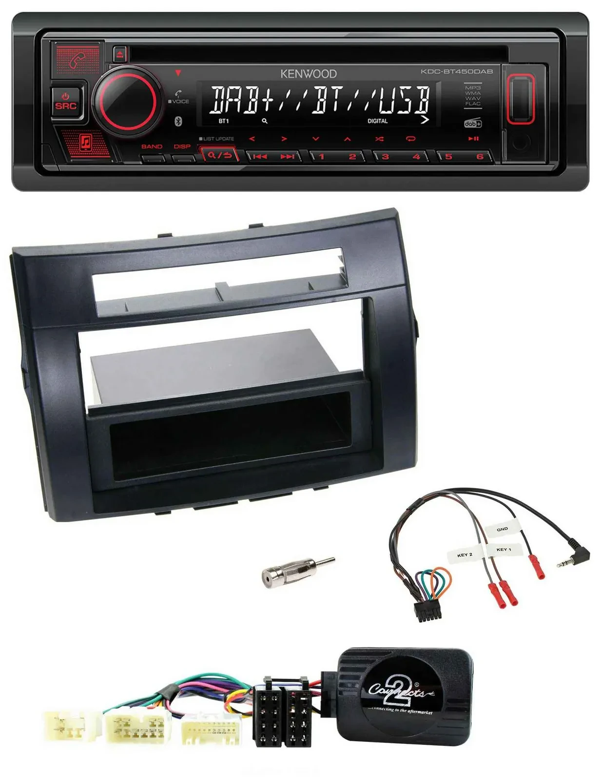 Автомагнитола Kenwood CD USB Bluetooth DAB для Toyota Corolla Verso 2004–2007
