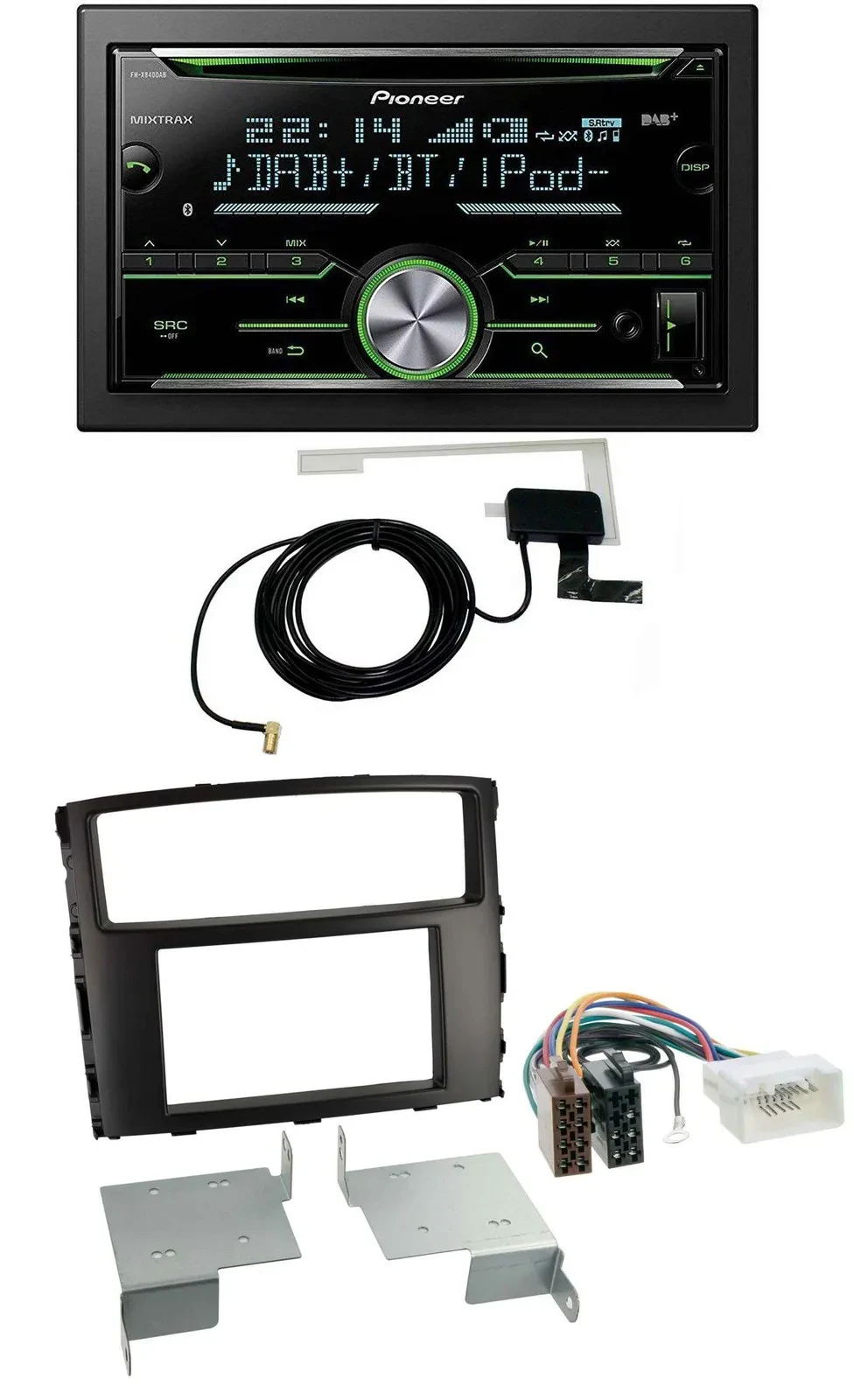 Автомагнитола для Mitsubishi Pajero/Shogun Pioneer 2DIN, CD/USB/MP3, Bluetooth, DAB