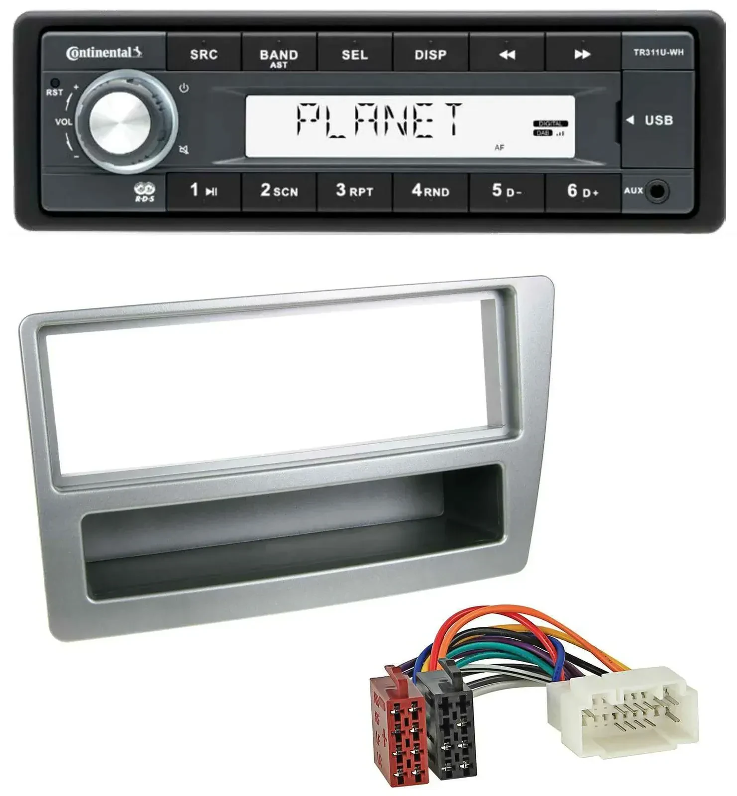 Continental USB MP3 AUX 1DIN Autoradio für Honda Civic 04-06 silber autom. Klima