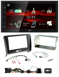 JVC USB Bluetooth Lenkrad DAB 2DIN Autoradio für Audi TT 2006-2014 Aktiv