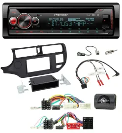 Pioneer Lenkrad DAB CD Bluetooth USB Autoradio für Kia Rio UB 2011-2015 schwarz