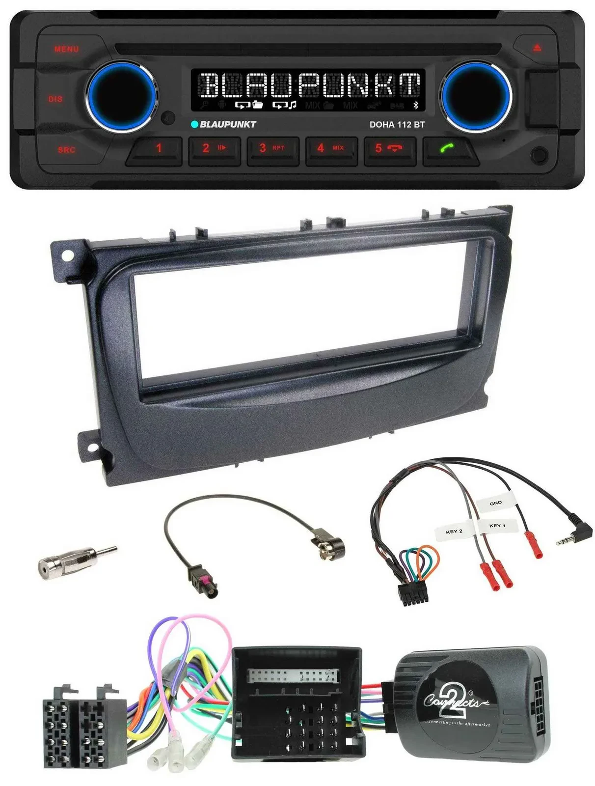 Автомагнитола для Ford Blaupunkt CD/MP3, Bluetooth, USB, CAN (C-Max 2007–2010, Focus)