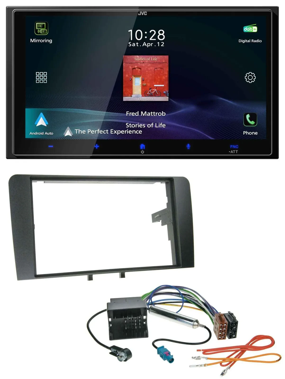 JVC USB Bluetooth 2DIN DAB MP3 Autoradio für Audi A3 03-12 8P Quadlock