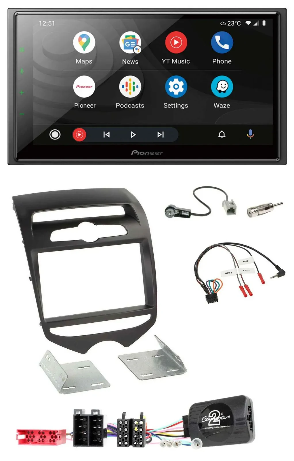 Pioneer USB 2DIN DAB Lenkrad Bluetooth Autoradio für Hyundai ix20 ab 2010 man. K