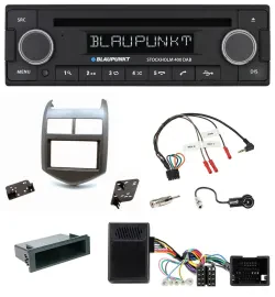 Blaupunkt Lenkrad Bluetooth DAB CD USB Autoradio für Chevrolet Aveo ab 11 dunkel