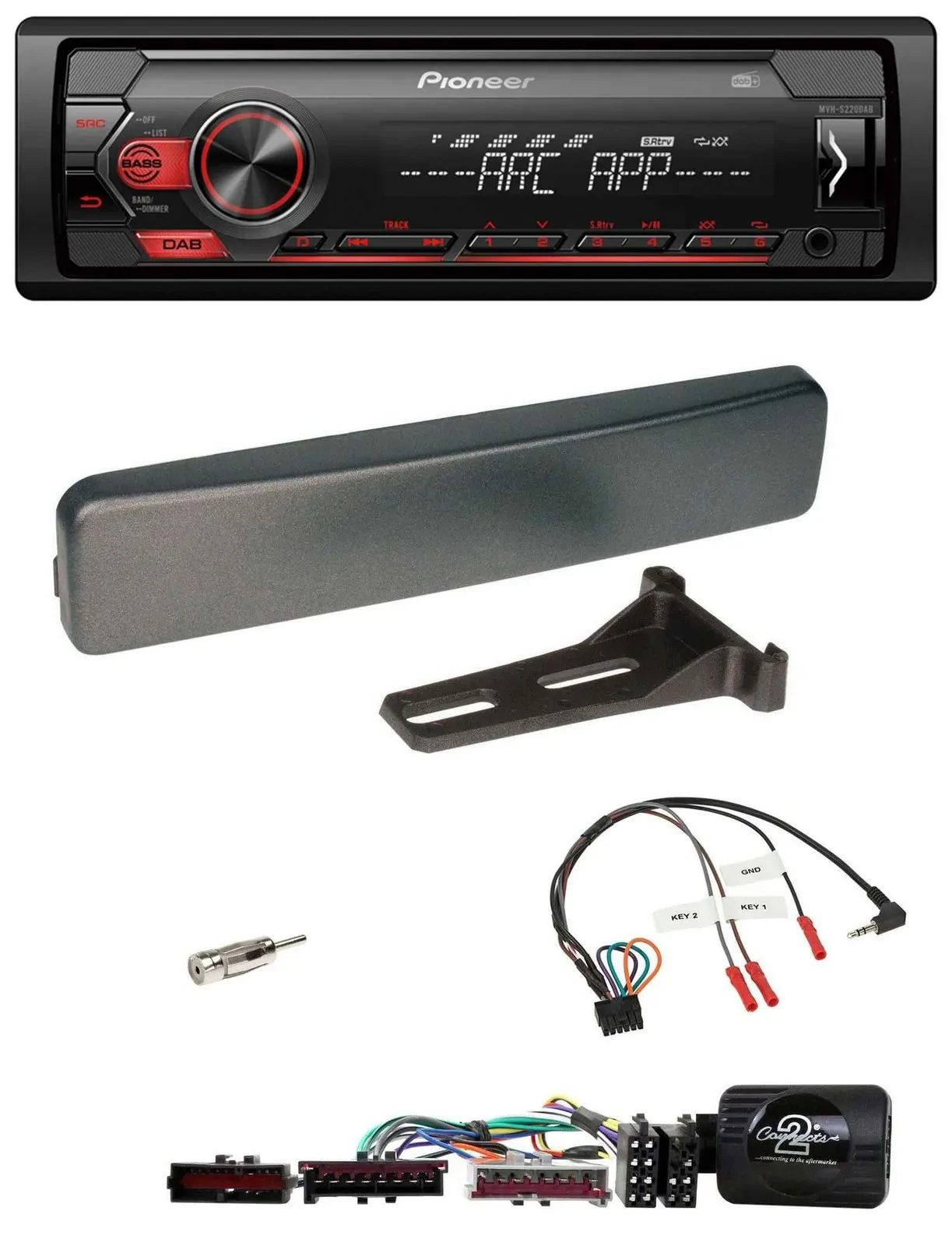 Pioneer DAB 1DIN MP3 Lenkrad USB Autoradio für Ford Mondeo Focus anthrazit