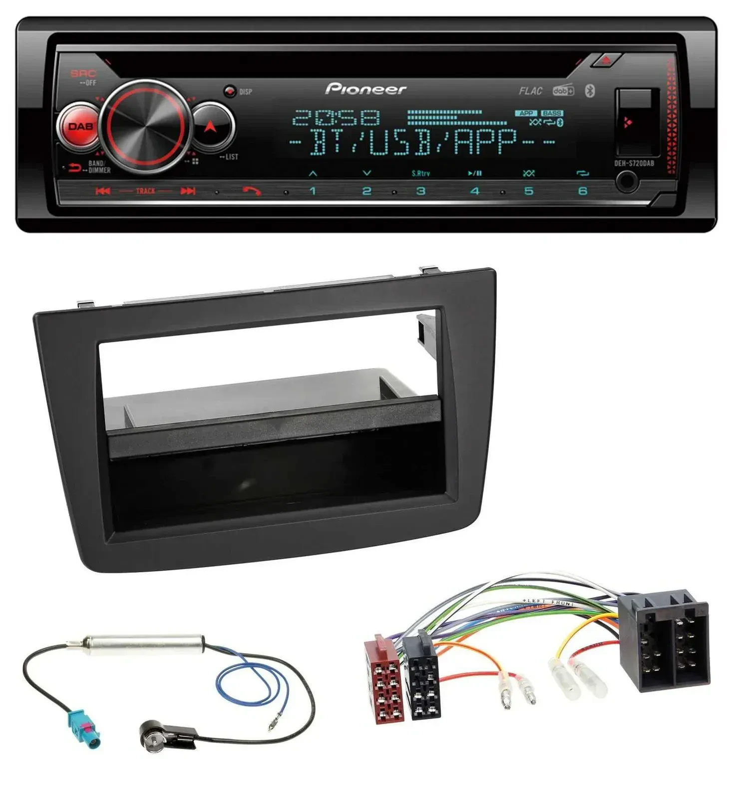 Автомагнитола для Alfa Romeo Mito 955 (2008–2014) Pioneer CD, DAB, Bluetooth, USB, MP3, ISO