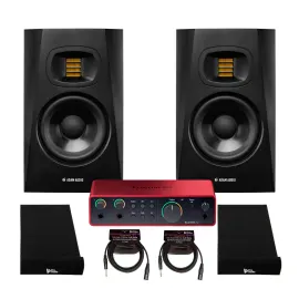 Студийные мониторы ADAM Audio T5V, активные, ближнее поле (набор) с аудиоинтерфейсом и кабелями