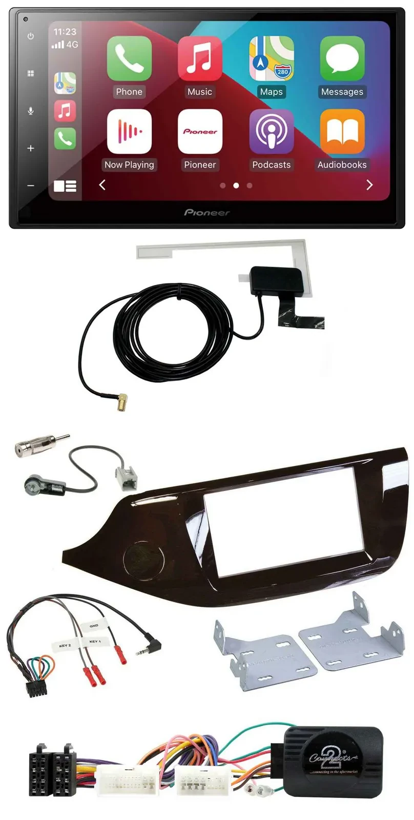 Pioneer USB Bluetooth DAB Lenkrad 2DIN Autoradio für Kia Ceed ab 2012 glänzend o