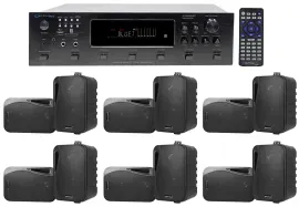 Technical Pro 6000w (6) Zone, Home Theater Bluetooth Receiver+(12) 4" Speakers