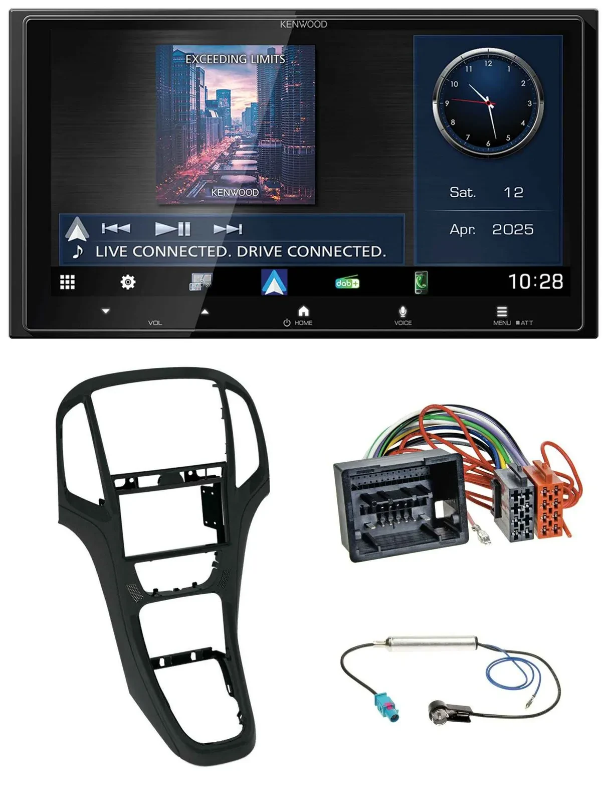 Kenwood Bluetooth 2DIN USB DAB MP3 Autoradio für Opel Astra J ab 12/09 Perlschwa