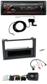 Автомагнитола для Saab 9-3 (с 2008) Pioneer DAB, USB, Bluetooth, поддержка кнопок на руле