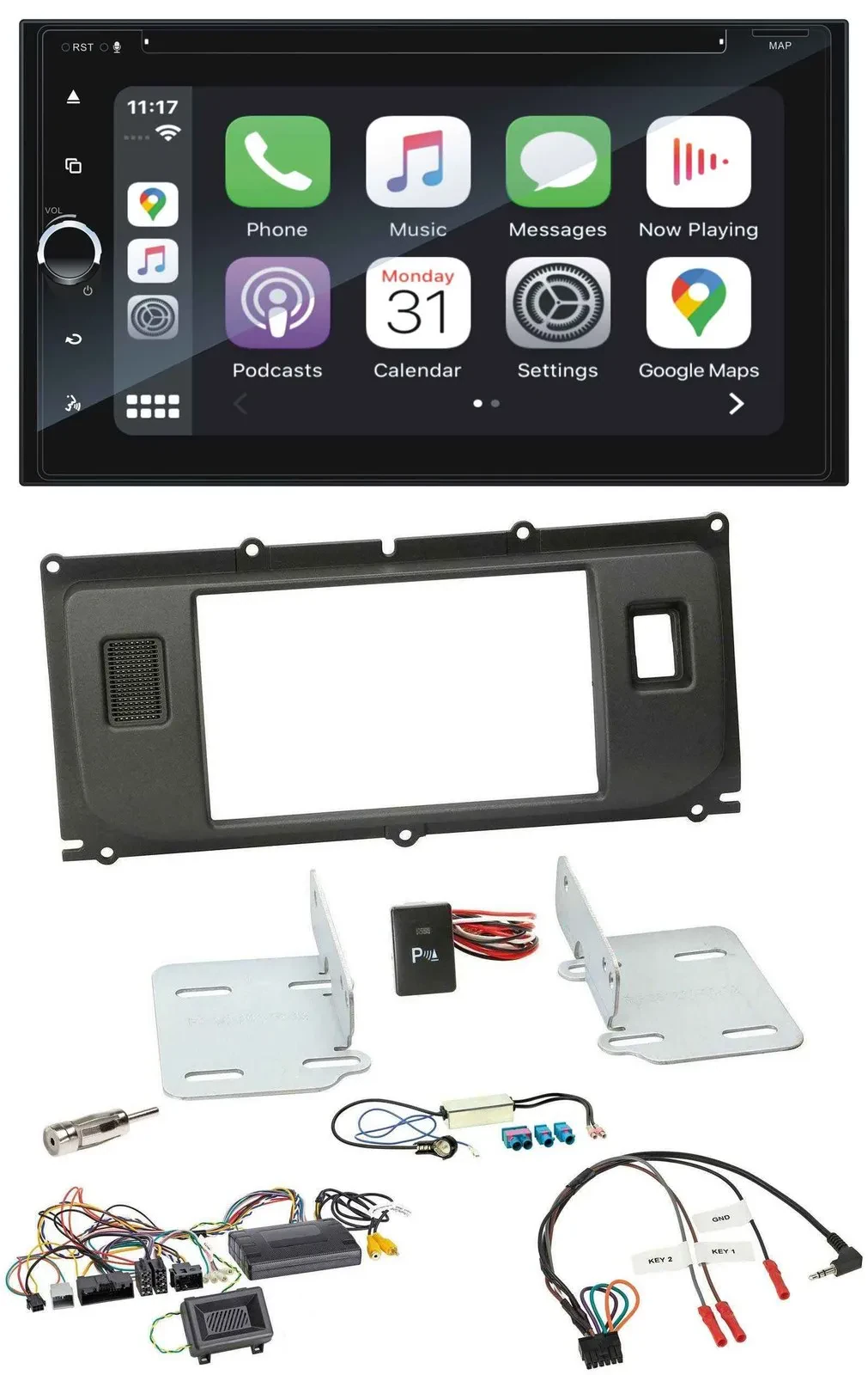 Blaupunkt 2DIN Bluetooth DAB USB DVD Lenkrad Autoradio für Land Rover Evoque ab