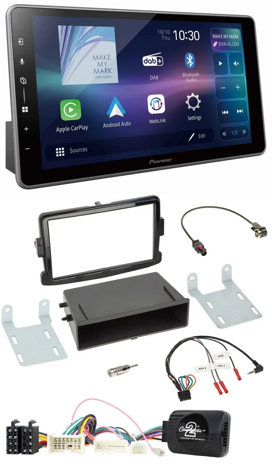 Pioneer Bluetooth USB DAB Lenkrad Autoradio für Dacia Dokker Lodgy Sandero ab 12