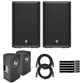Electro-Voice ZLX-15P-G2-US 15" Powered Speakers 2-Pack with Covers
