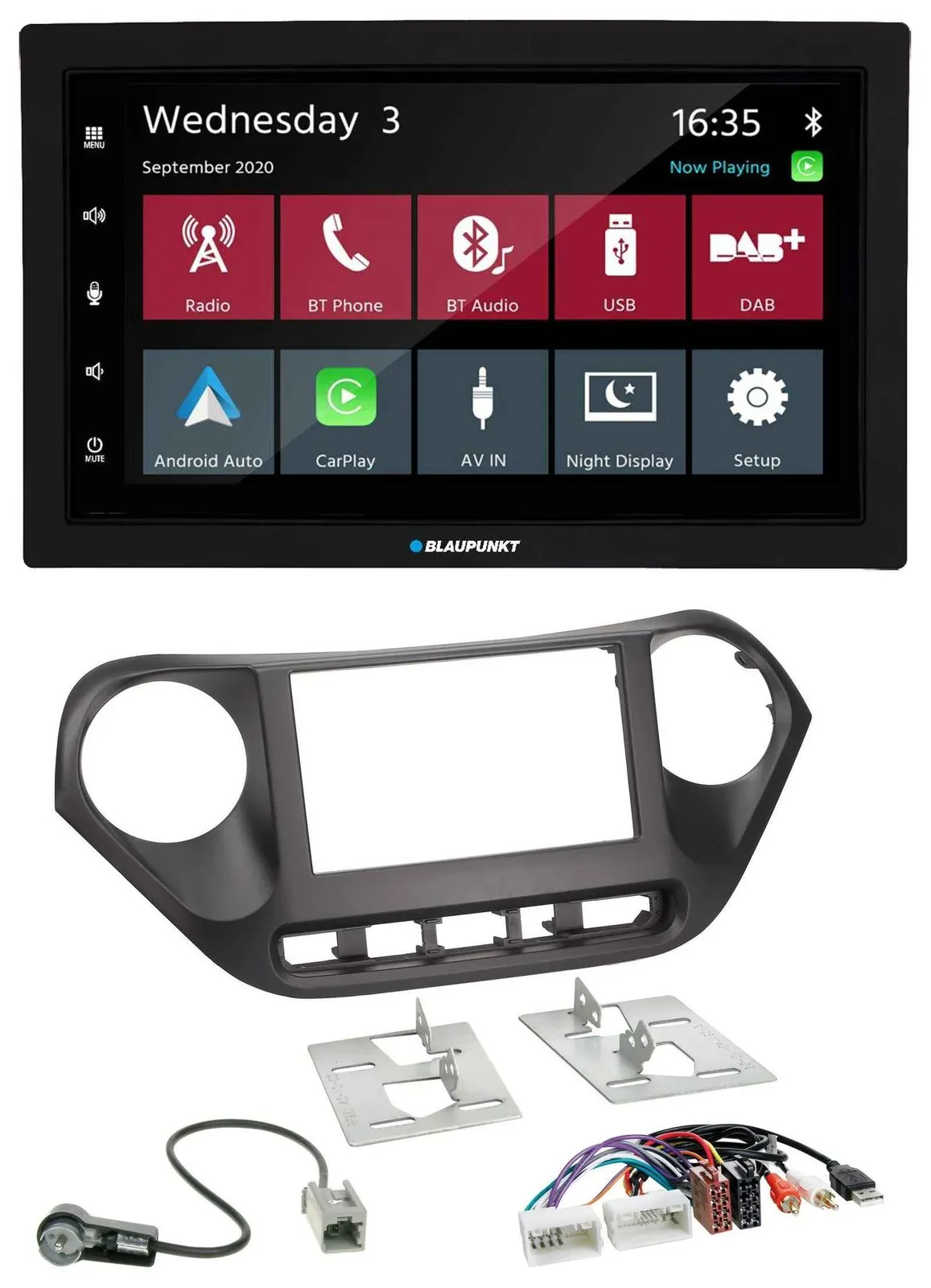 Blaupunkt 2DIN MP3 USB Bluetooth DAB Autoradio für Hyundai i10 ab 2013 AUX USB