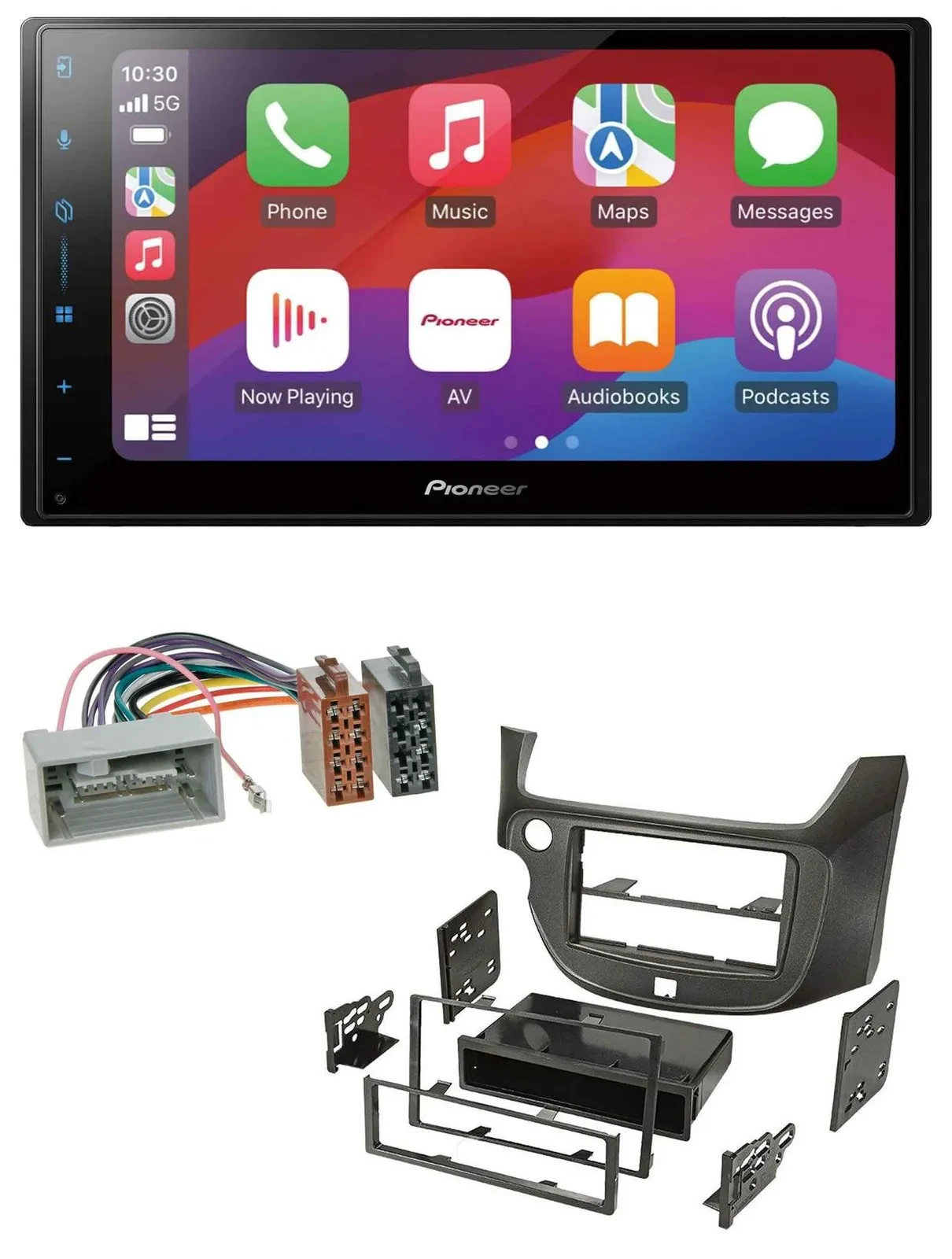 Pioneer DAB USB MP3 Bluetooth 2DIN Autoradio für Honda Jazz ab 09 dunkelgrau