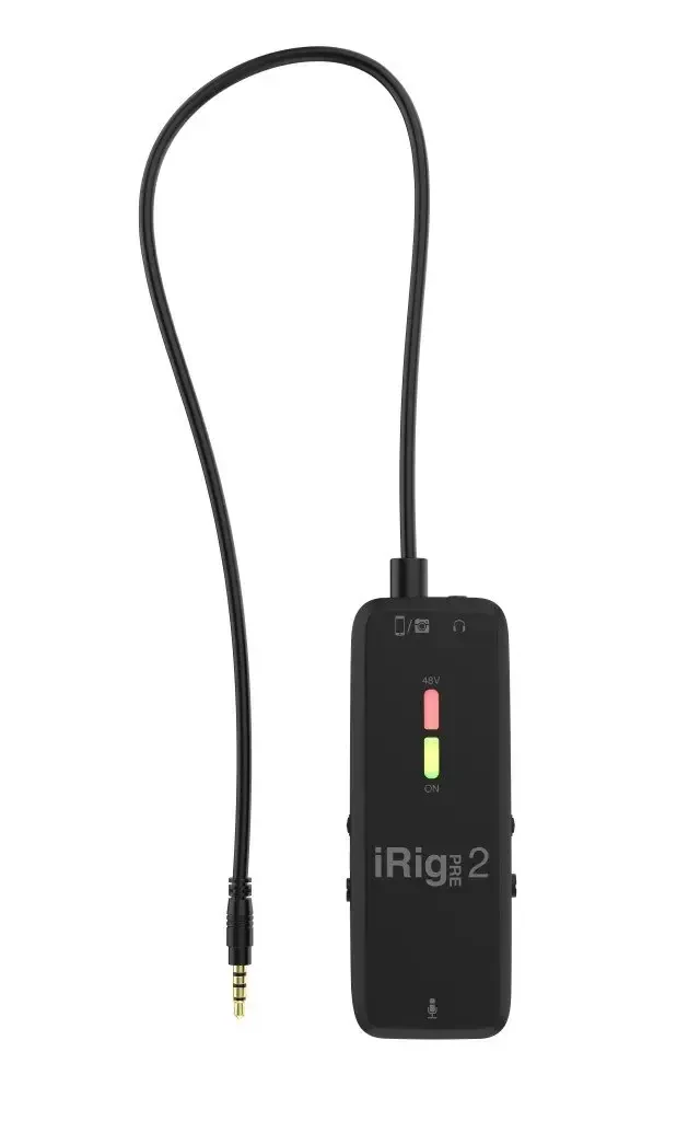 Микрофонный предусилитель для iOS/Android и цифровых фотоаппаратов IK Multimedia iRig Pre 2 XLR, фантомное питание 48V, регулятор усиления