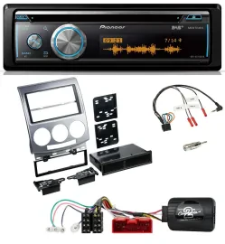 Pioneer Lenkrad DAB USB CD Bluetooth Autoradio für Mazda 5 CR 2005-2010 silber