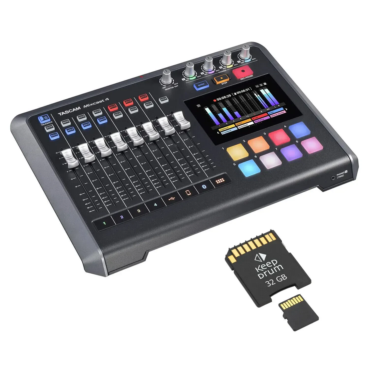 Микшер для стриминга Tascam Mixcast 4 (набор) с картой памяти