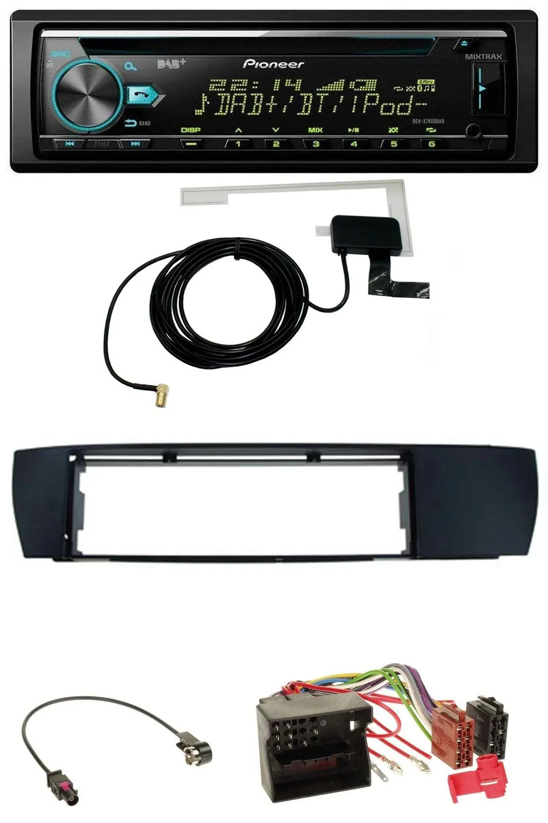 Pioneer MP3 AUX CD USB DAB Autoradio für BMW X3 (E83 2004-2010) seitlich