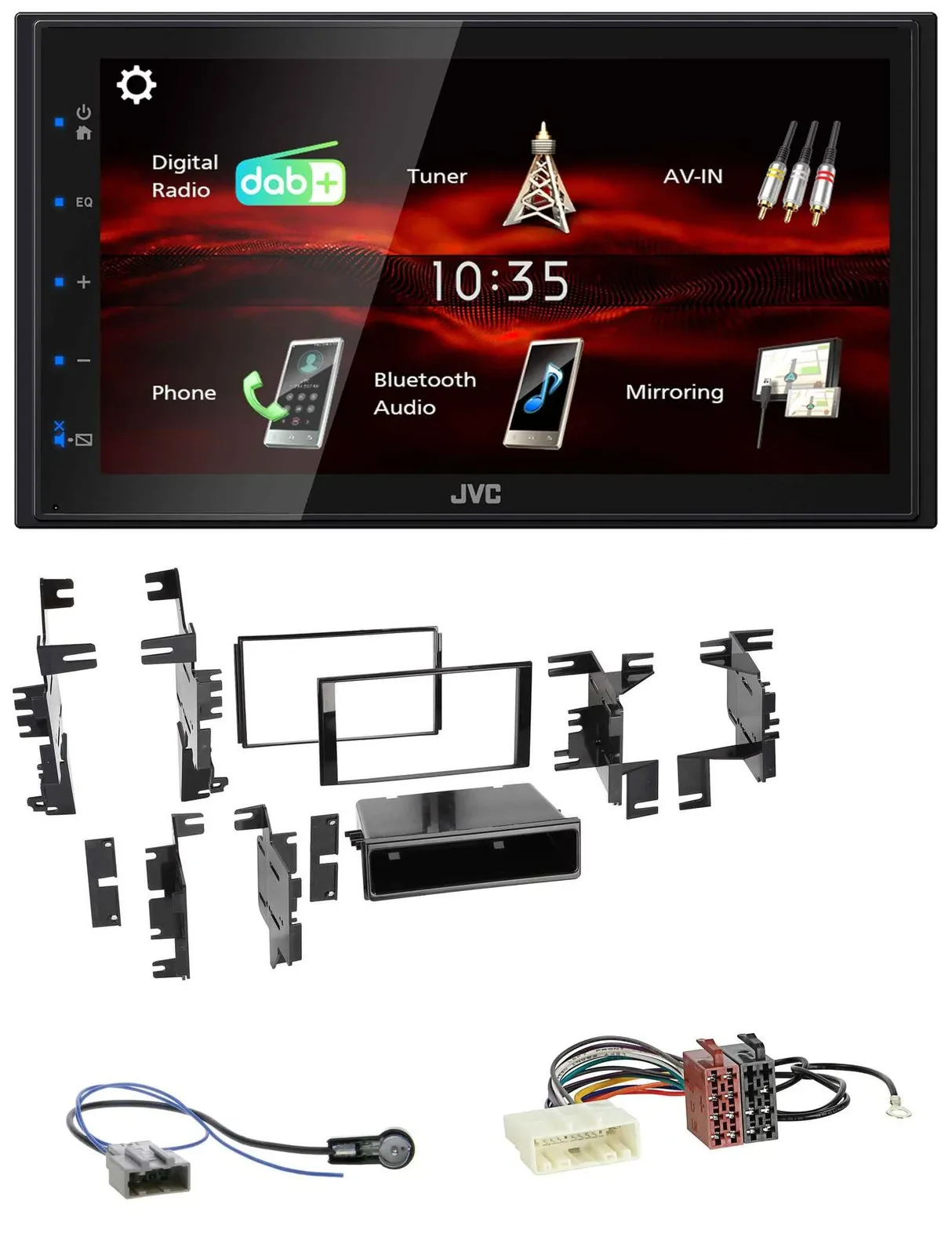 JVC USB Bluetooth MP3 DAB 2DIN Autoradio für Nissan Micra 13-17 schwarz glänzend