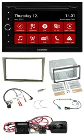 Blaupunkt Lenkrad DVD Bluetooth DAB 2DIN USB Autoradio für Opel Corsa D satin-st