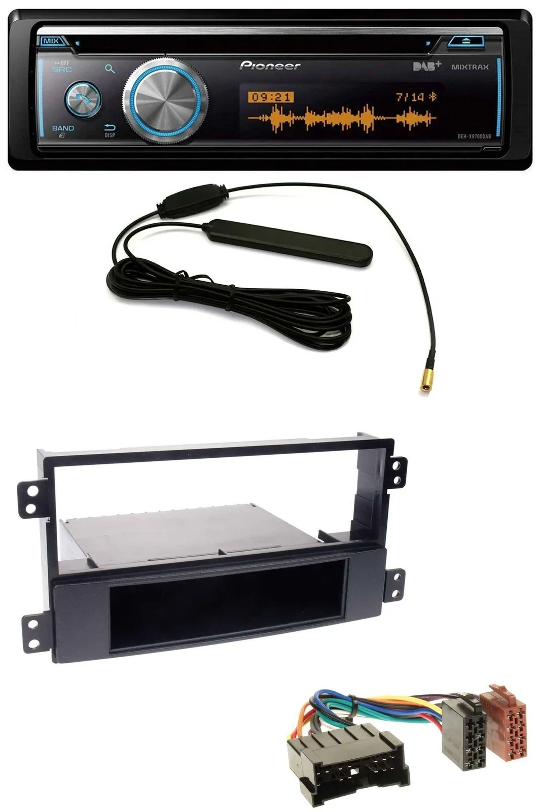 Автомагнитола Pioneer CD/USB/Bluetooth/DAB/MP3 для Hyundai Sonata NF (2002–2005), черный