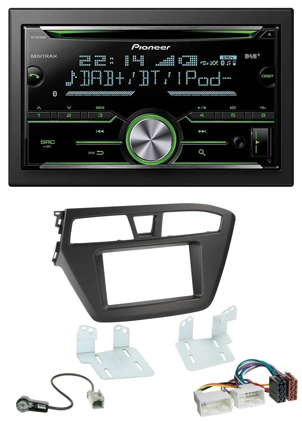 Автомагнитола для Hyundai i20 (2014–2020) Pioneer 2DIN, Bluetooth, DAB, USB, CD, MP3