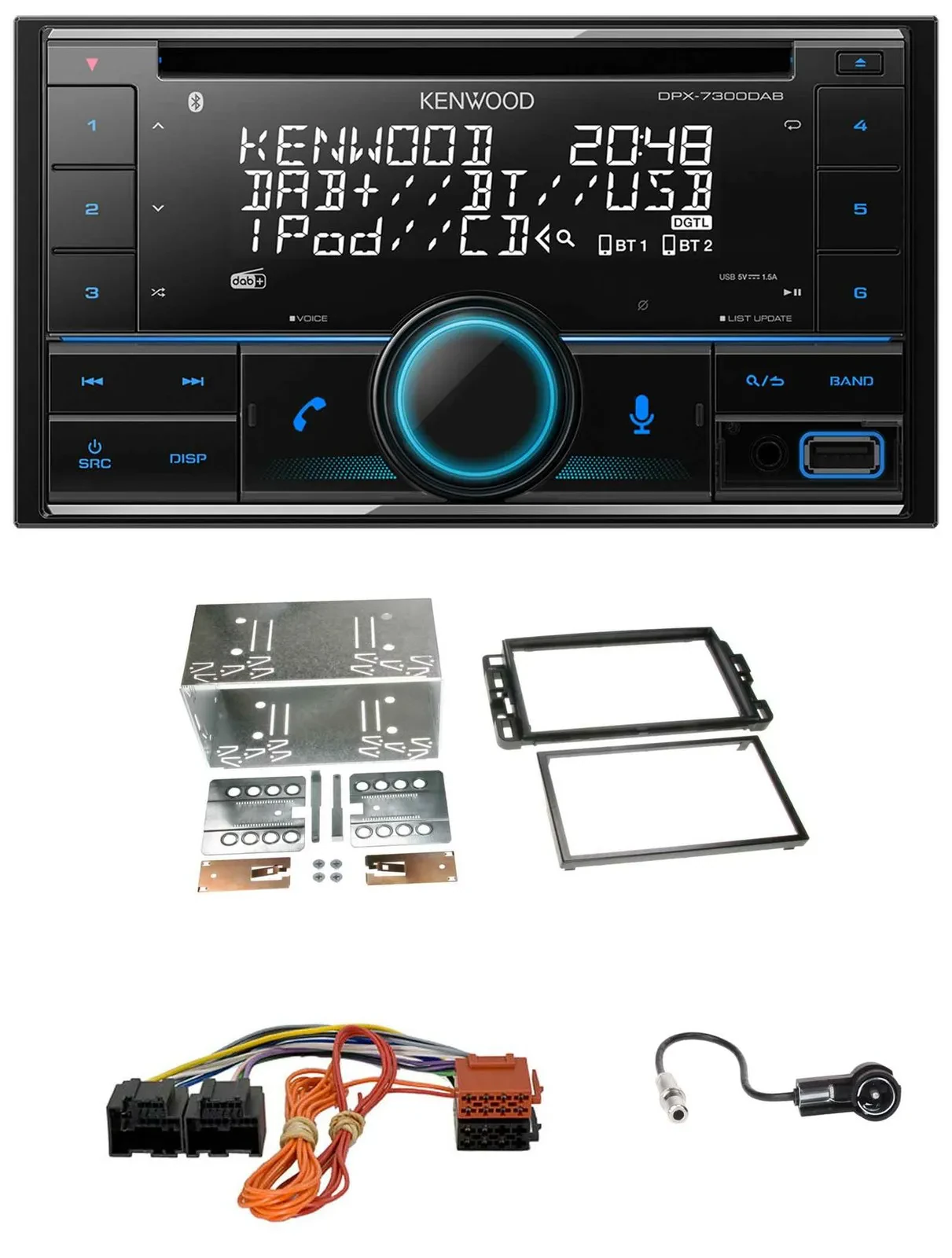 Kenwood CD 2DIN DAB USB MP3 Bluetooth Autoradio für Cadillac BLS (2006-2010)