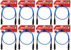 Микрофонный кабель Rockville RCXFM3P-BL Blue 0.9 м (8 штук)