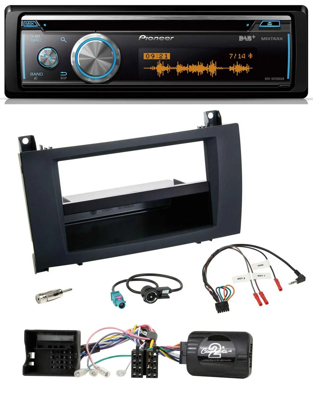 Pioneer Lenkrad DAB USB CD Bluetooth Autoradio für Mercedes SLK R171 2004-2011
