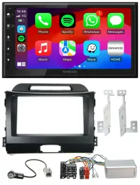 Kenwood Lenkrad USB DAB 2DIN Bluetooth Autoradio für Kia Sportage III 10-15 schw