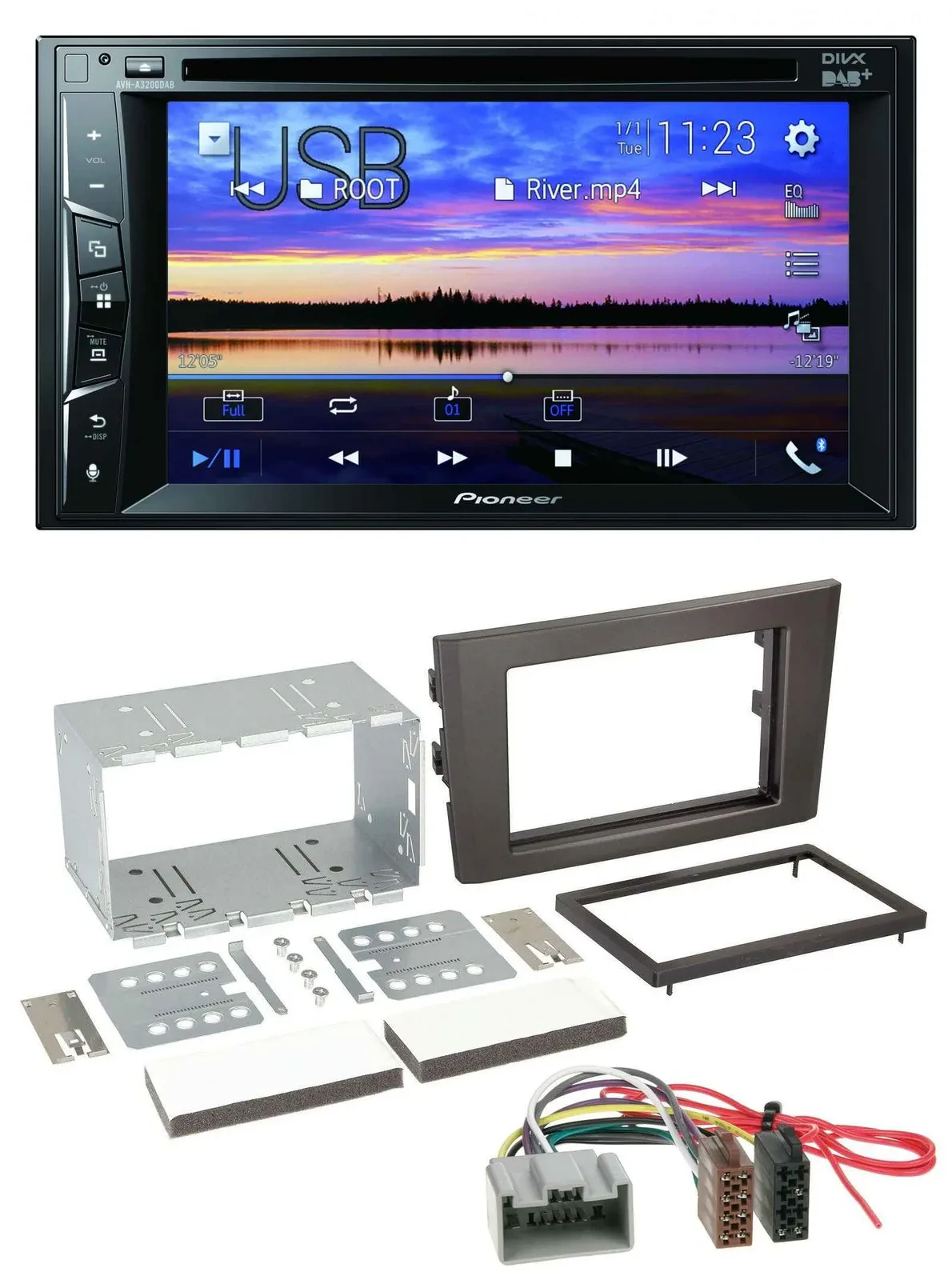 Pioneer Bluetooth 2DIN USB DVD DAB MP3 Autoradio für Volvo XC 90 02-14 14 Pin