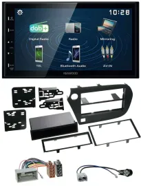 Автомагнитола Kenwood 2DIN, Bluetooth, MP3, USB, DAB для Honda Insight (ZE2) 2009–2013