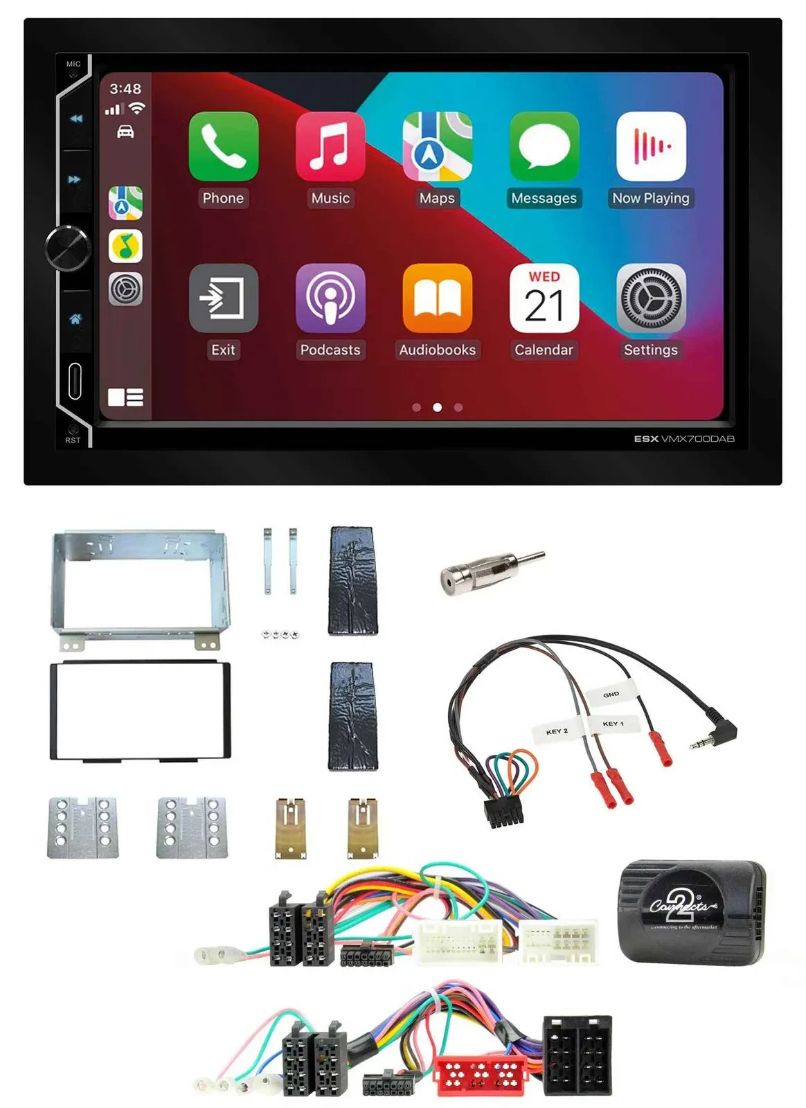 ESX 2DIN DAB USB Lenkrad Bluetooth Autoradio für KIA Carnival II VQ 2006-2011