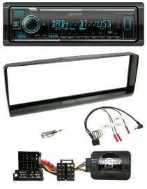 Kenwood Bluetooth Lenkrad DAB USB Autoradio für Alfa Romeo 156 00-01 schwarz