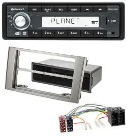 Автомагнитола для Iveco Daily (2006–2014) Continental 1DIN, DAB, USB, AUX, MP3, серебристая