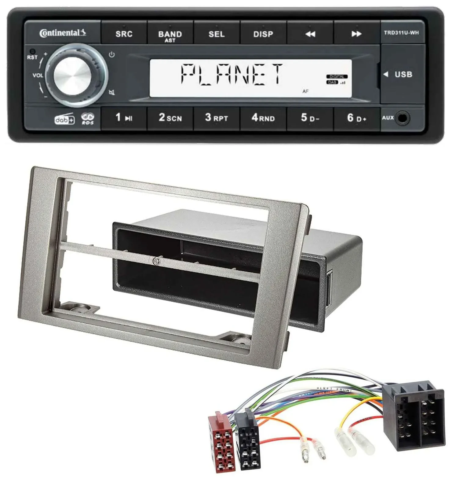 Автомагнитола для Iveco Daily (2006–2014) Continental 1DIN, DAB, USB, AUX, MP3, серебристая